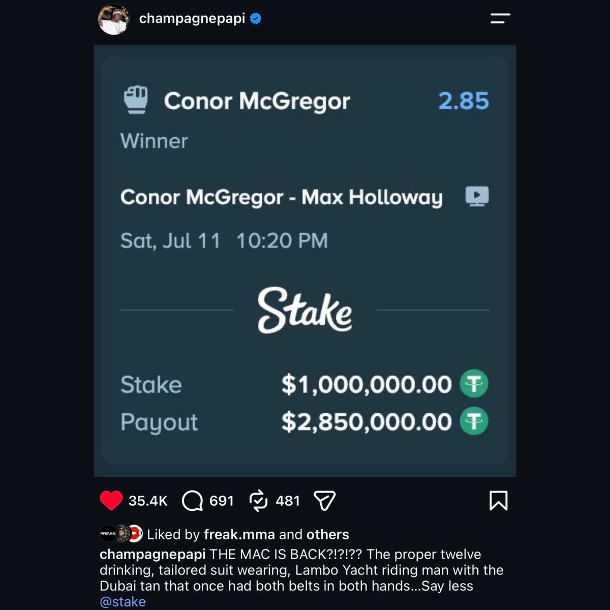 Stake.com tweet media