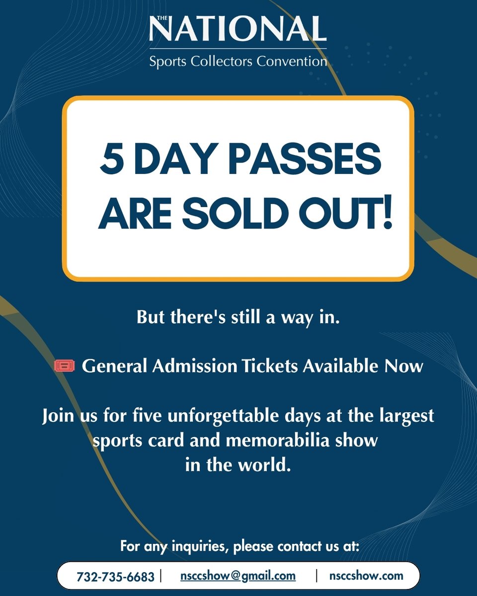 nsccshow's tweet photo. Don't miss your chance to experience the largest sports card and collectibles show in the country 👊

General admission tickets are still available 🎟️ https://t.co/AxXGYqFPw7