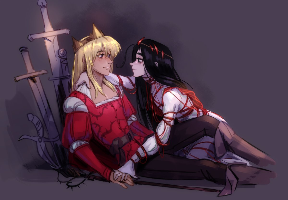 Ripushko_Arts's tweet photo. Today I had a really hard time drawing >___<, so I took a break and sketched out a picture of my two princes. https://t.co/J91M57eKcA