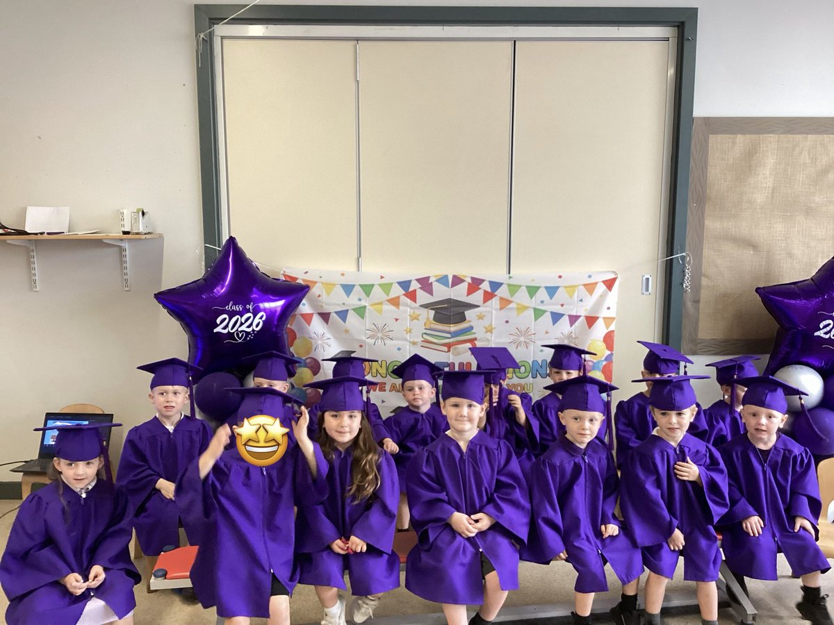 SpringwellEYFS's tweet photo. This week has been a very special week in Nursery! Our Nursery children who are moving up to Reception have had their graduation! We are so proud of each and every child in Nursery keep shining in Reception! 💜⭐️🎓 https://t.co/1Fsbve14JF