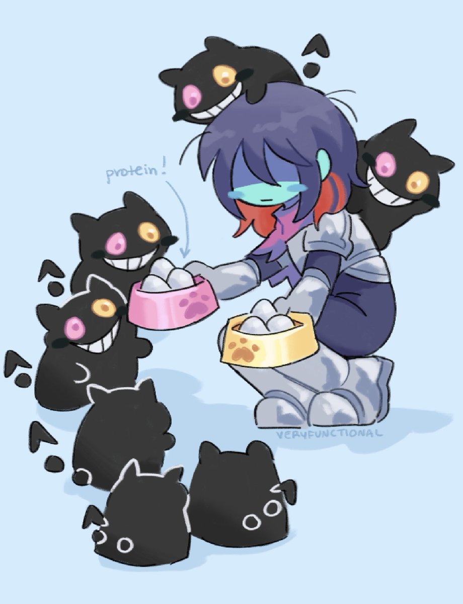 veryfunctional_'s tweet photo. Gotta feed the kitties protein so they don't get fussy #deltaruneㅤㅤㅤ https://t.co/mlNzwZphxU