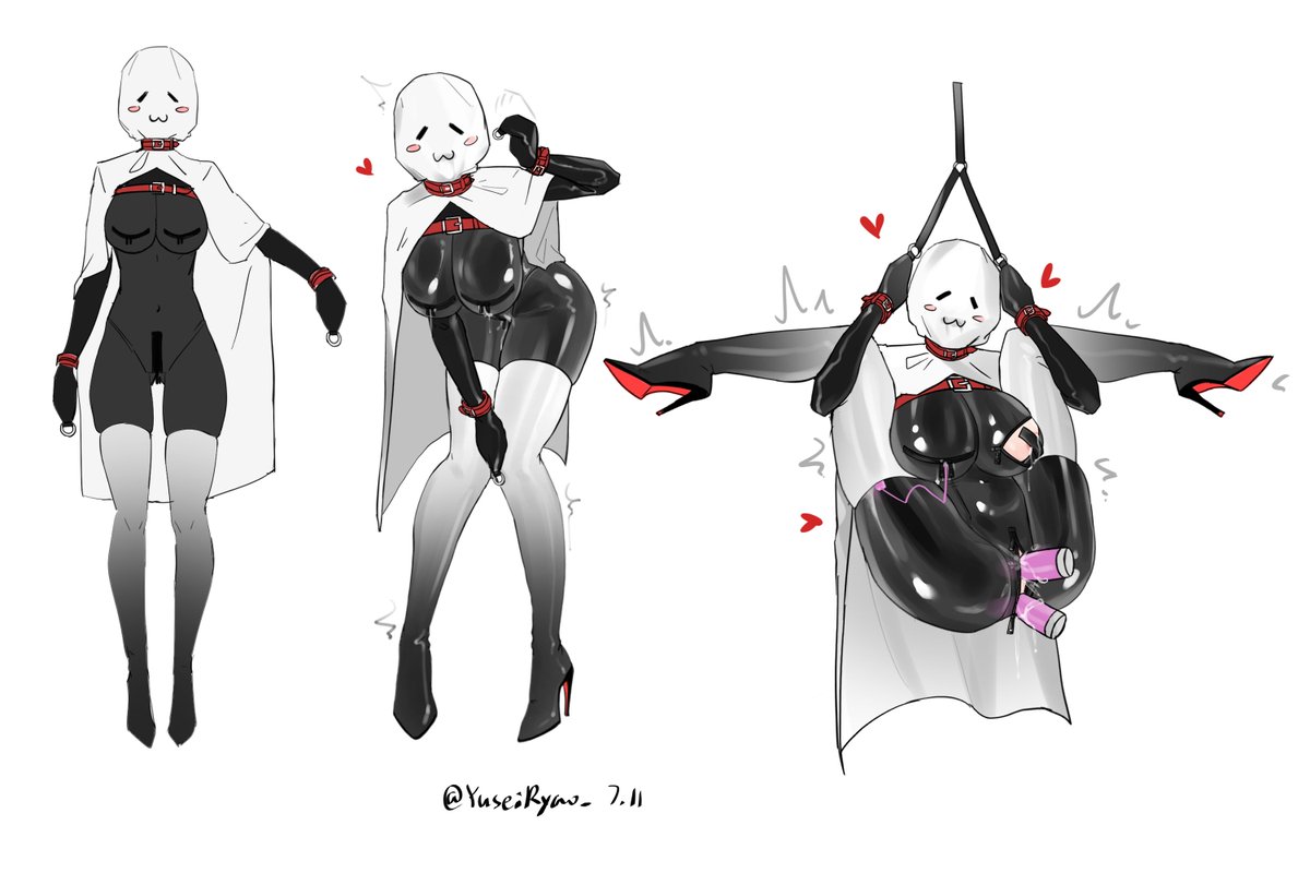 YuseiRyao_'s tweet photo. A little quirk: Her cloth breathes—until you get her going. Then it latexifies, suffocates her, and she drops. Out cold? It breathes again. Rinse and repeat. https://t.co/7EdIKFzsEU