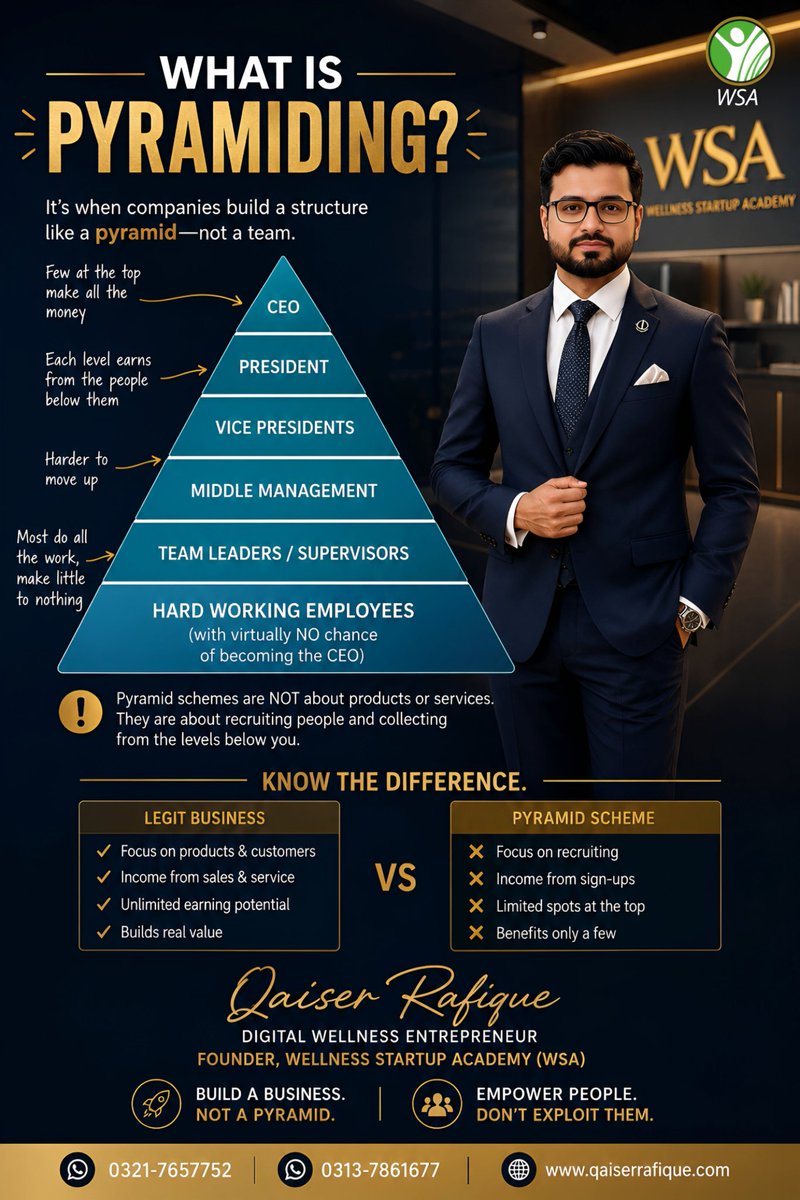 imQRafique's tweet photo. 💢Many people say every business with different levels is a "pyramid scheme," Specially For Network Marketing  / Direct Selling Business ( TIENS ) but that's not true.

💢Almost every organisation has a pyramid-shaped structure—from governments and schools to hospitals https://t.co/CjogSb0wG7