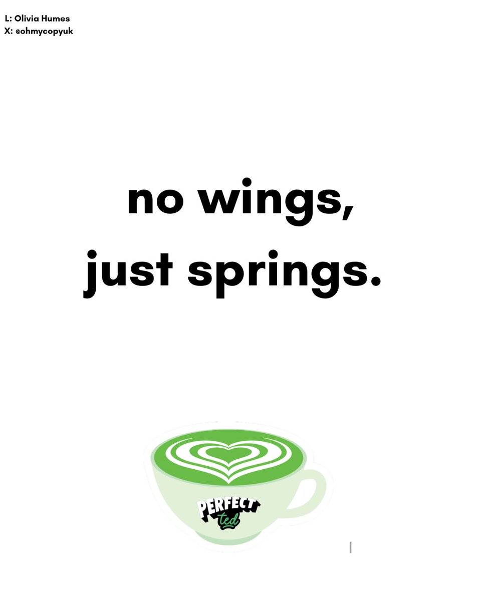 ohmycopyuk's tweet photo. No 4 @OneMinuteBriefs One Minute Brief of the Day - 10/07/26
Create posters that makes people want to try #PerfectTedMatcha, showing the versatility of the ingredient - and makes the case for matcha as a better kind of energy without putting coffee down. https://t.co/PooEDTuesW