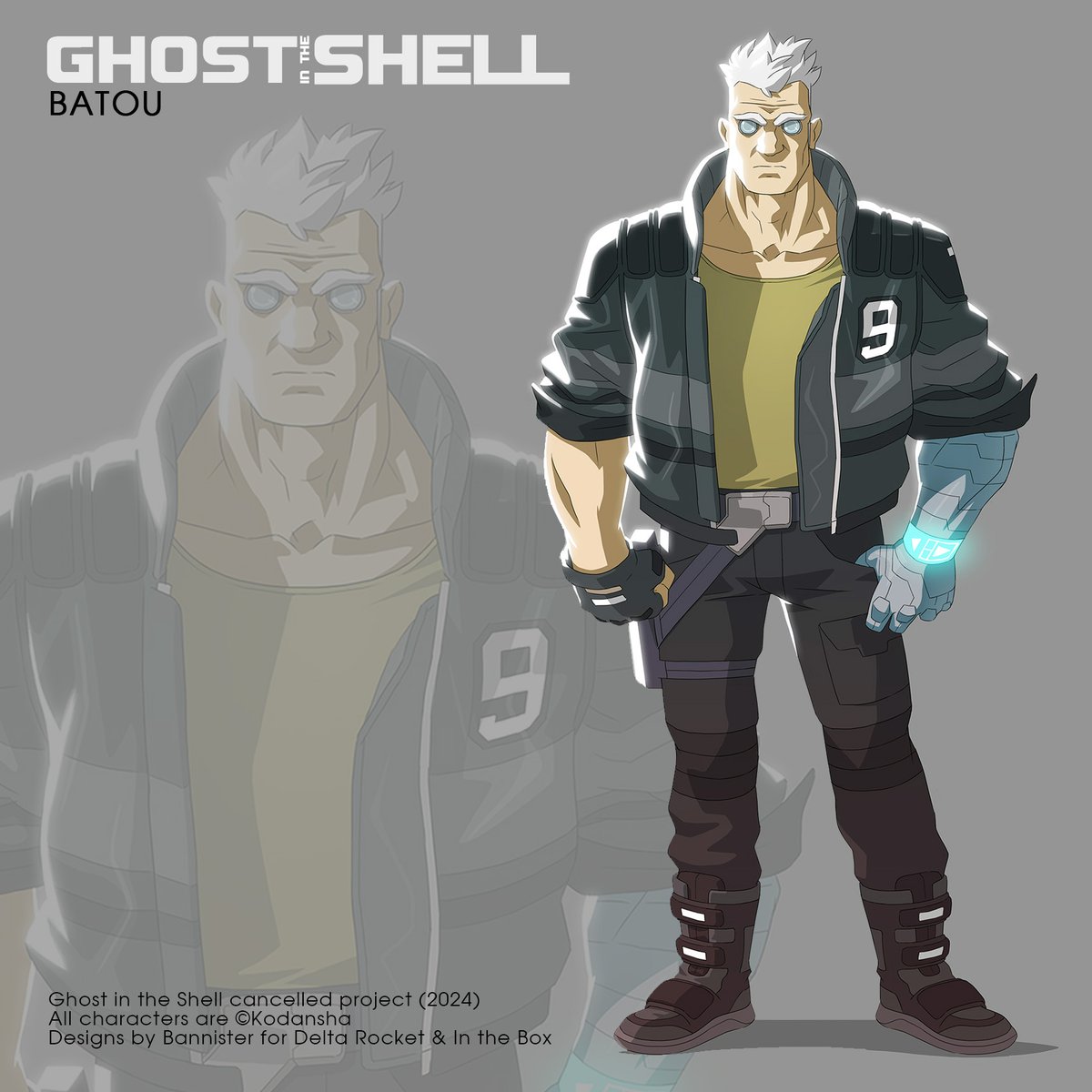 bannister01's tweet photo. Batou is the last character of this GitS pitchdeck roster, made with #inthebox and #deltarocket.
I gave him the same jacket as the Major, to emphasize on them being close friends. Same belt buckle too.
#ghostintheshell #gits #charadesign #characterdesign #visdev #batou https://t.co/wgbON09wko