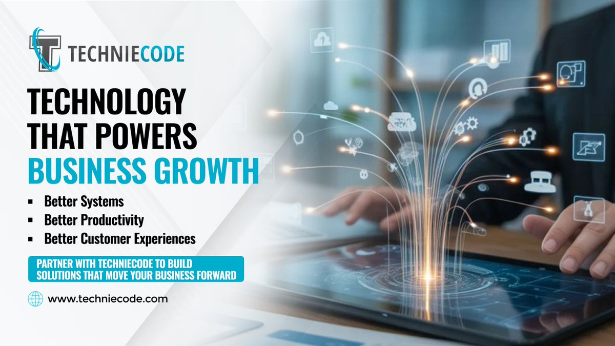 Techniecodeinc's tweet photo. Technology fuels business growth.

TechnieCode helps businesses build smarter systems, improve productivity, and deliver better customer experiences with scalable digital solutions.

Learn more:
🌐 https://t.co/JWz9IsdojK

#BusinessTechnology #DigitalTransformation https://t.co/NkzrQkP6TZ