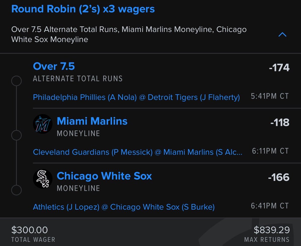 WinRoundRobins's tweet photo. Free Plays 7/10/26🔥
MLB Season Record 144-87💰
#SportsGambling 
Phillies/Tigers O 7.5 Runs
Marlins ML
White Sox ML https://t.co/EuQ3Oav0e9