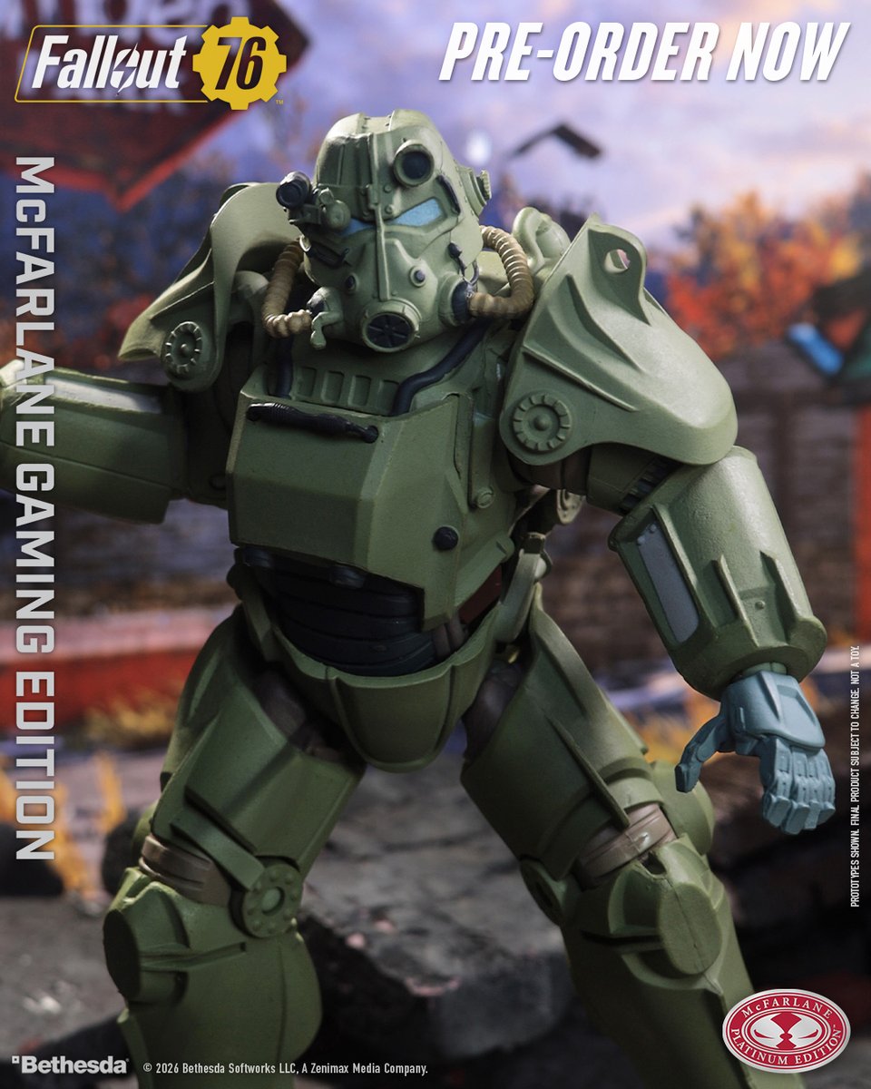 mcfarlanetoys's tweet photo. T-45 Military Armor (Fallout 76) Red Platinum Edition is available pre-order NOW IN-STORES at GameStop and Target. ➡️ https://t.co/jMY1TNz65z

7" McFarlane Gaming Edition action figure includes extra hands, gun, art card and base  

#McFarlaneToys #Fallout #Fallout76 #T-45 https://t.co/qBavfI2gq0
