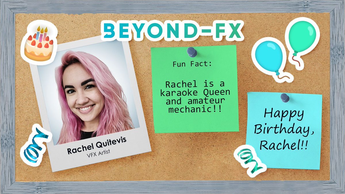 Beyond_FX's tweet photo. 🎶We're singing to the tune of Happy Birthday to VFX Artist Rachel Quitevis! 🥳 

We hope the coming year shifts into an even higher gear filled with achievements and adventures, Rachel! 🚗

#gamedev #VFX #RealTimeVFX https://t.co/DFY0iY16br