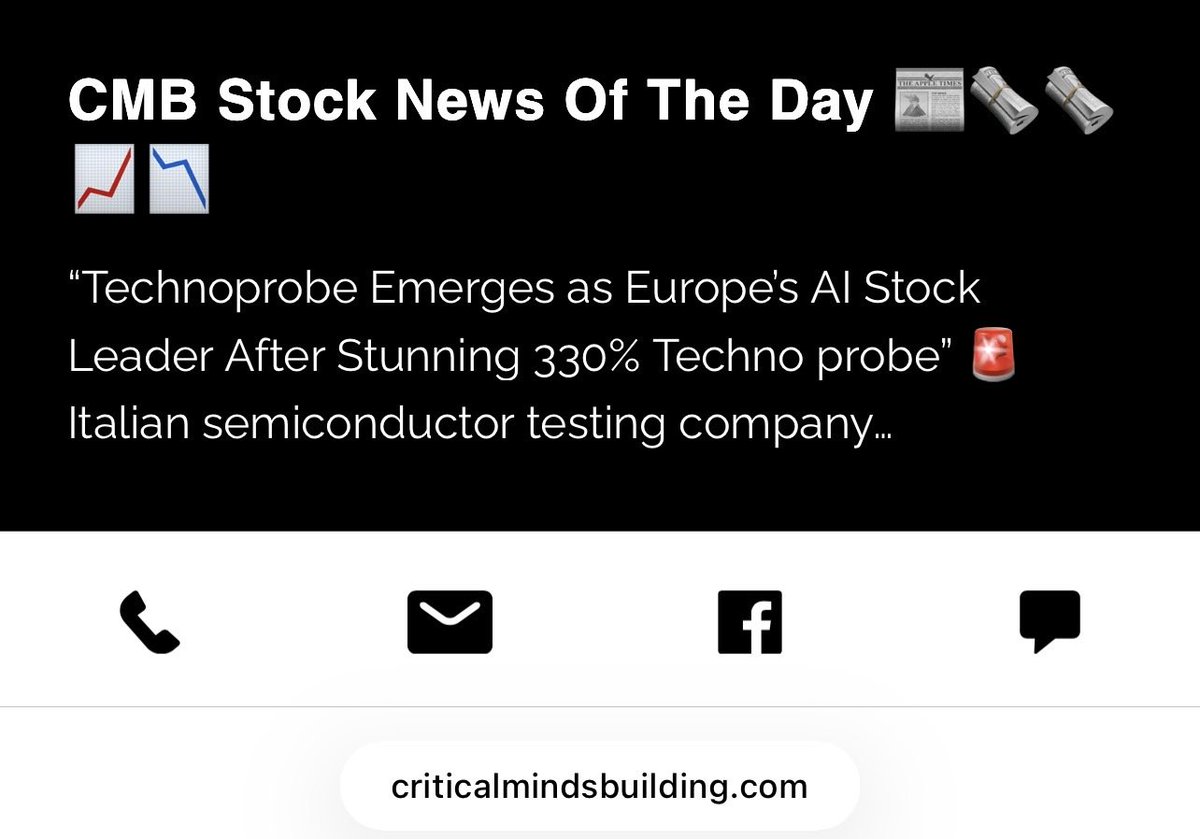 CMB_Visionary's tweet photo. #Technoprobe #AI #ArtificialIntelligence #Semiconductors #ChipStocks #Europe #Investing #StockMarket #Technology #Nvidia #AMD #Broadcom #Intel #TSMC #AIInfrastructure #Innovation #MarketNews #CMBMON3Y #CriticalMindsBuilding
Click the link below ⬇️⬇️⬇️⬇️⬇️⬇️
https://t.co/MrGPGqxEHC