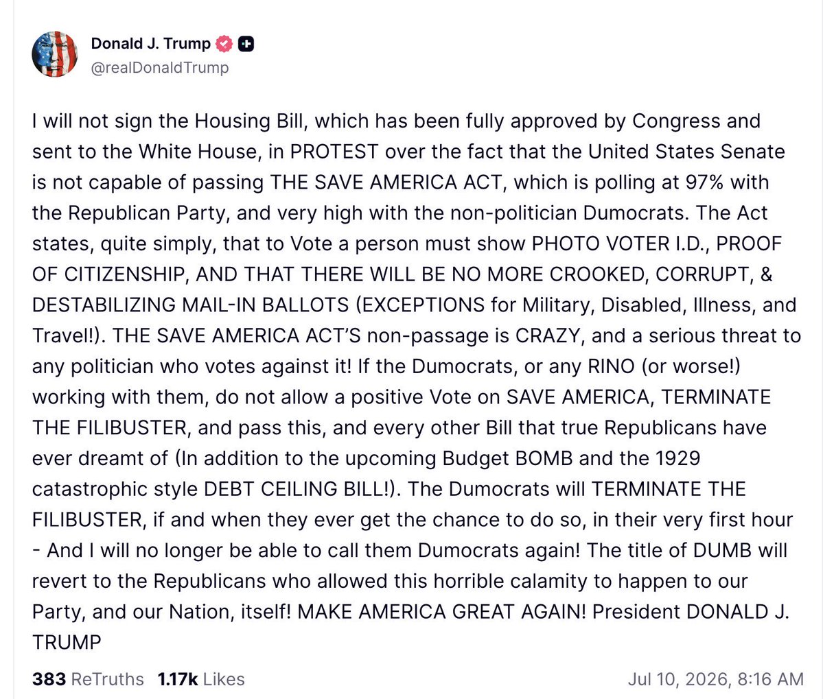 GovKathyHochul's tweet photo. That’s a lot of words for, “I don’t care about housing.”

If Donald Trump doesn’t want to do his job, fine.

But he’s not going to stop New York from building hundreds of thousands of new homes. https://t.co/nkDamsAy2C