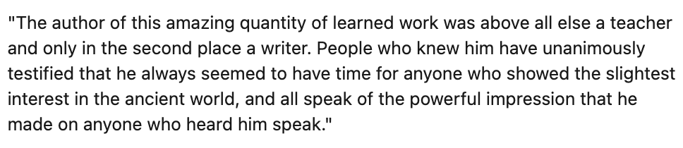 HammillRyan's tweet photo. Hugh Lloyd-Jones writing about Wilamowitz-Moellendorf in the intro to The History of Classical Scholarship https://t.co/OW07o45BAj