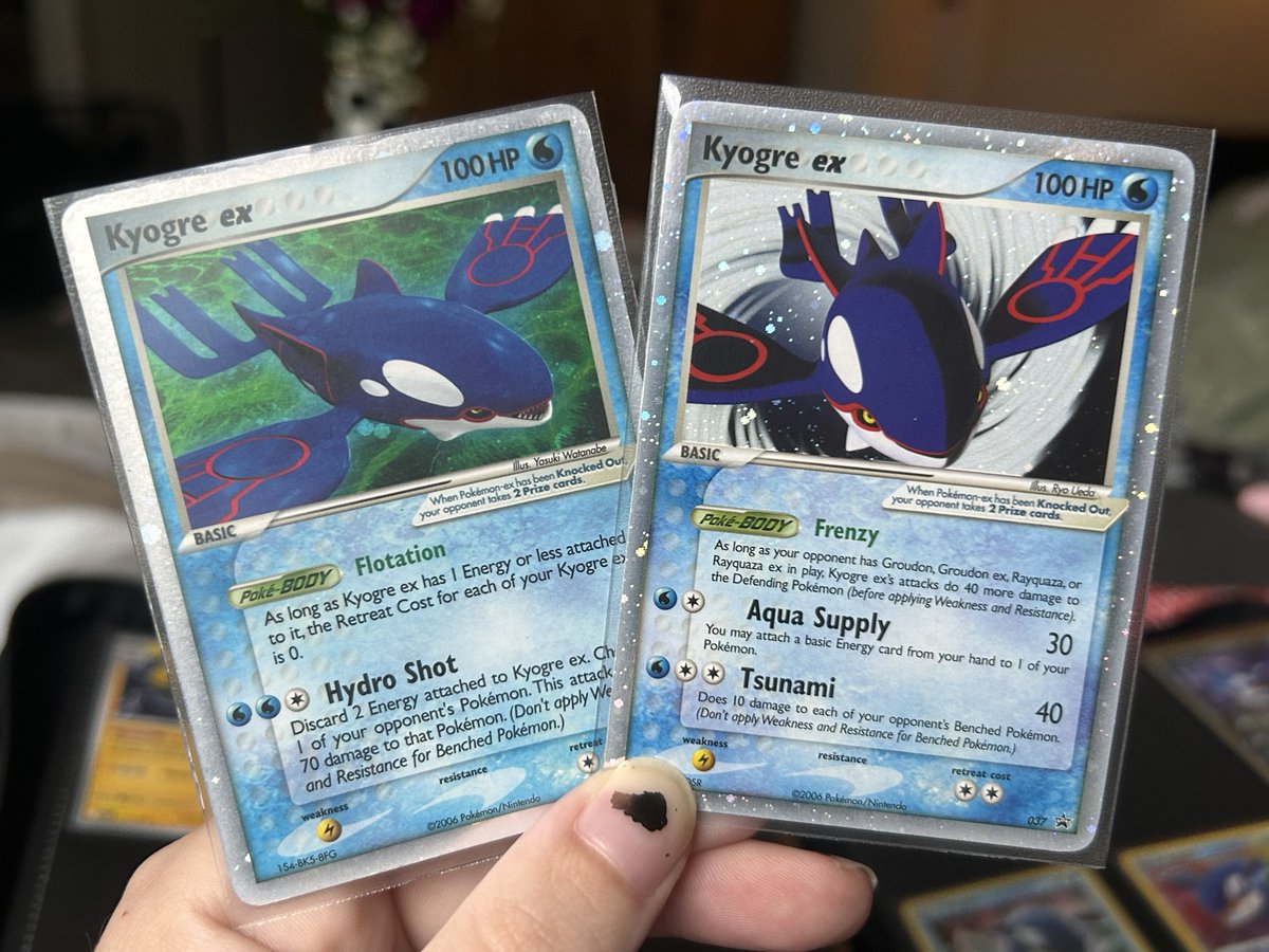 opossumguts's tweet photo. kyogre ex. which one do you prefer ? https://t.co/XEDVId1GMk