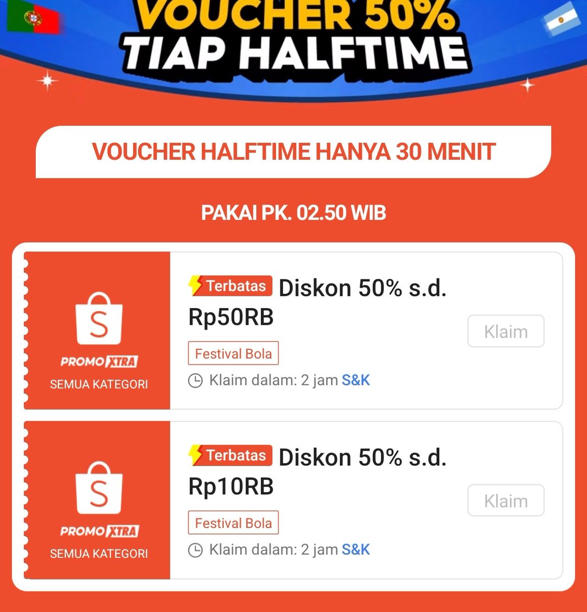 kimmyexp's tweet photo. YESS beneran tiap hari 50% 50RB 😭🤣

jam ⏱️02:50 gess 
(bisa claim duluan jam 02:40 nanti)👇🏻
https://t.co/3xtKpjXlW9

kemaren banyak yg dapettt https://t.co/iRDlSbwtJj