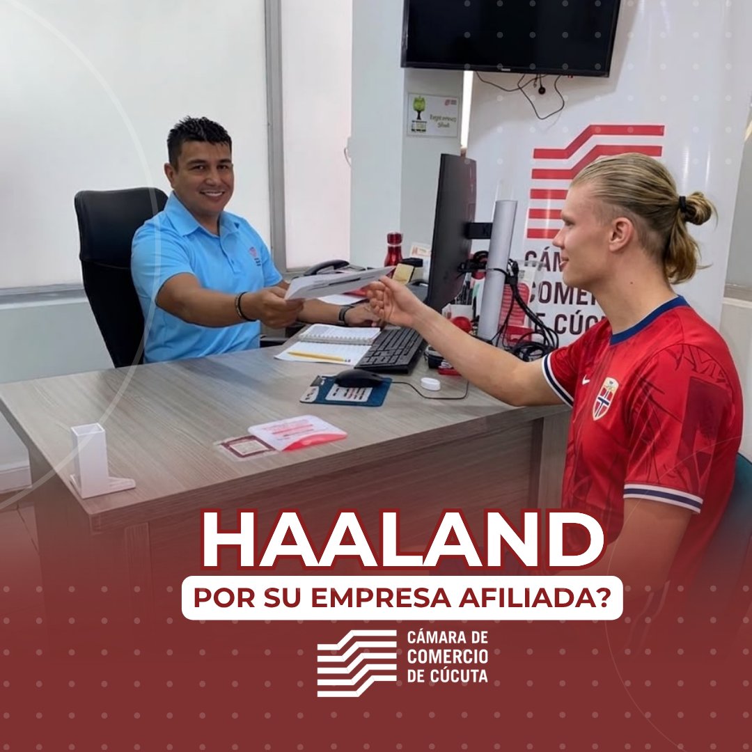 cccucuta's tweet photo. y ustedes? Haaland por la formalización? 🏆

📍 Los esperamos en la Cámara de Comercio de Cúcuta para asesorarlos. https://t.co/43bx2DQHr4