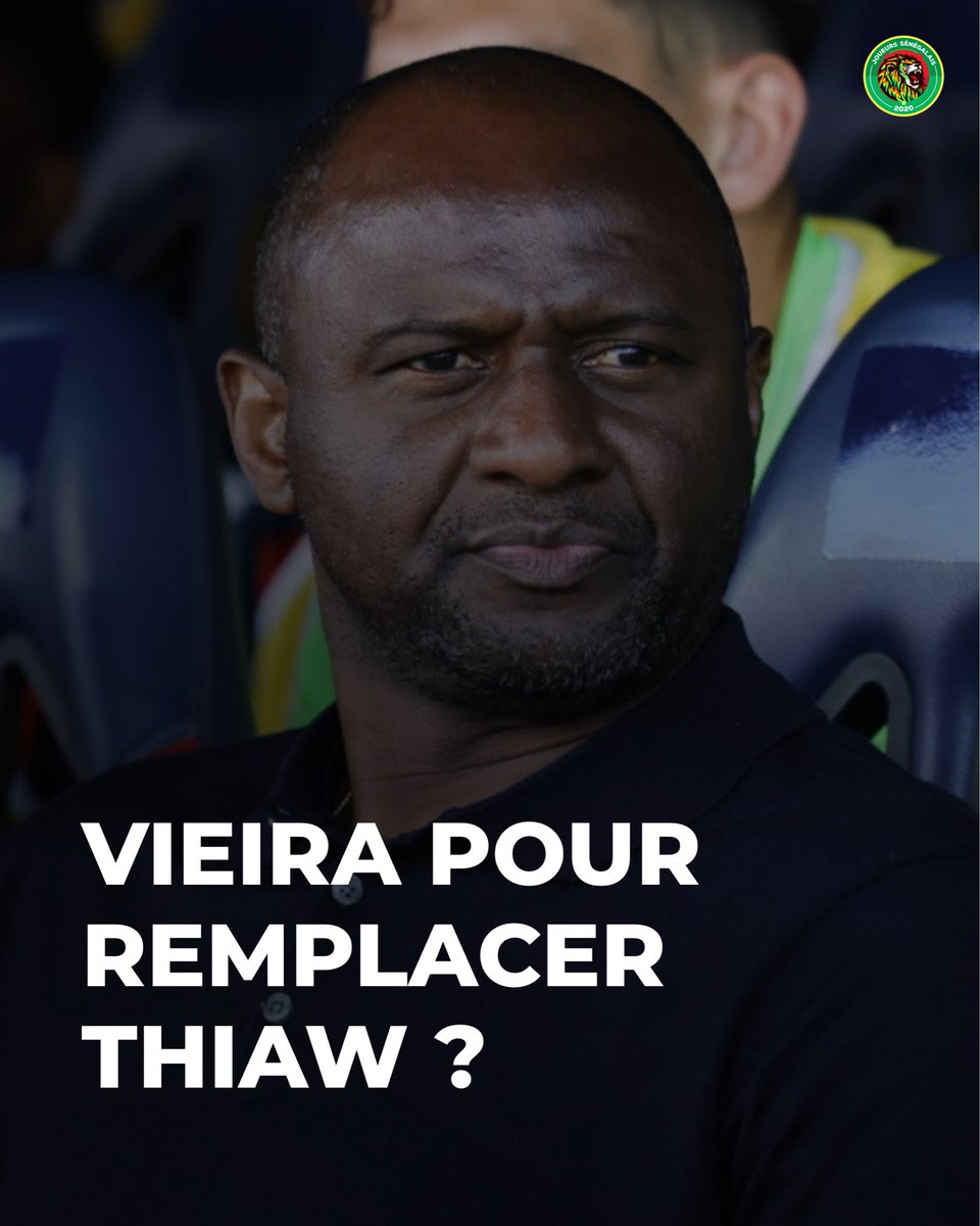 JoueursSN's tweet photo. Certains décideurs sénégalais aimeraient voir Patrick Vieira sur le banc du Sénégal pour succéder à Pape Thiaw.

[@lequipe] https://t.co/sZGRzNAbYL