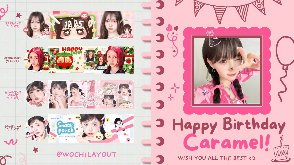 wochilayout's tweet photo. Help RT or repost kalau liat ini, makasi 💗  #bealanja

Halo guys! Wochi mau berbagi 8 FREE REQ LAYOUT (katalog ada di pict) Dalam rangka birthday kak Caramel @fuexvs 🎉🎂 

Caranya gampang kok! Rules tolong cek ALT yaaa 🫶 https://t.co/Ny6SkpqXtj