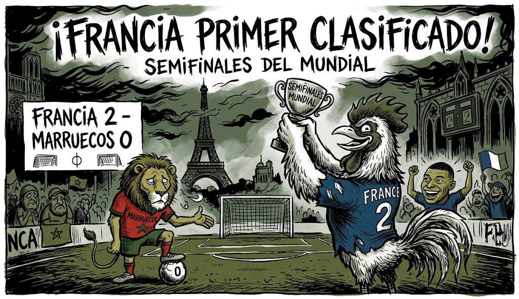 edwinspot's tweet photo. Con los tantos de Mbappé y Ousmane Dembélé en el segundo tiempo, la selección francesa logró doblegar la resistencia de Marruecos y selló su clasificación a semifinales por tercera Copa del Mundo consecutiva. https://t.co/cmynrVQ5IR