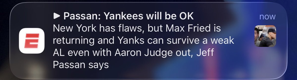 jjlavs2's tweet photo. The Yankees have entered the “getting a guy back from the IL is basically a trade acquisition” phase of the season. https://t.co/DqOURjdjag