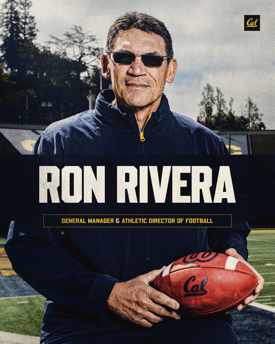 CalFootball's tweet photo. Leading the way 🐻👏

Ron Rivera will serve as our General Manager and Athletic Director of Football through March 2028. 

#GoBears https://t.co/gKSc4oqir9
