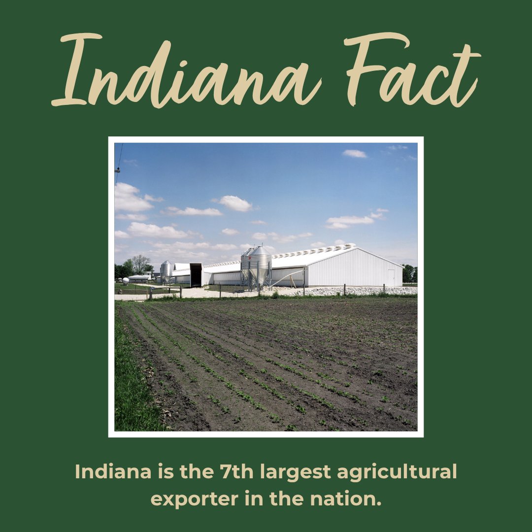 MapleLeafFarms's tweet photo. Indiana Fact: Indiana is the 7th largest agricultural exporter in the U.S., according to the Indiana State Department of Agriculture. Agriculture runs deep in the Hoosier State!💯 https://t.co/UEjjhkDYTr