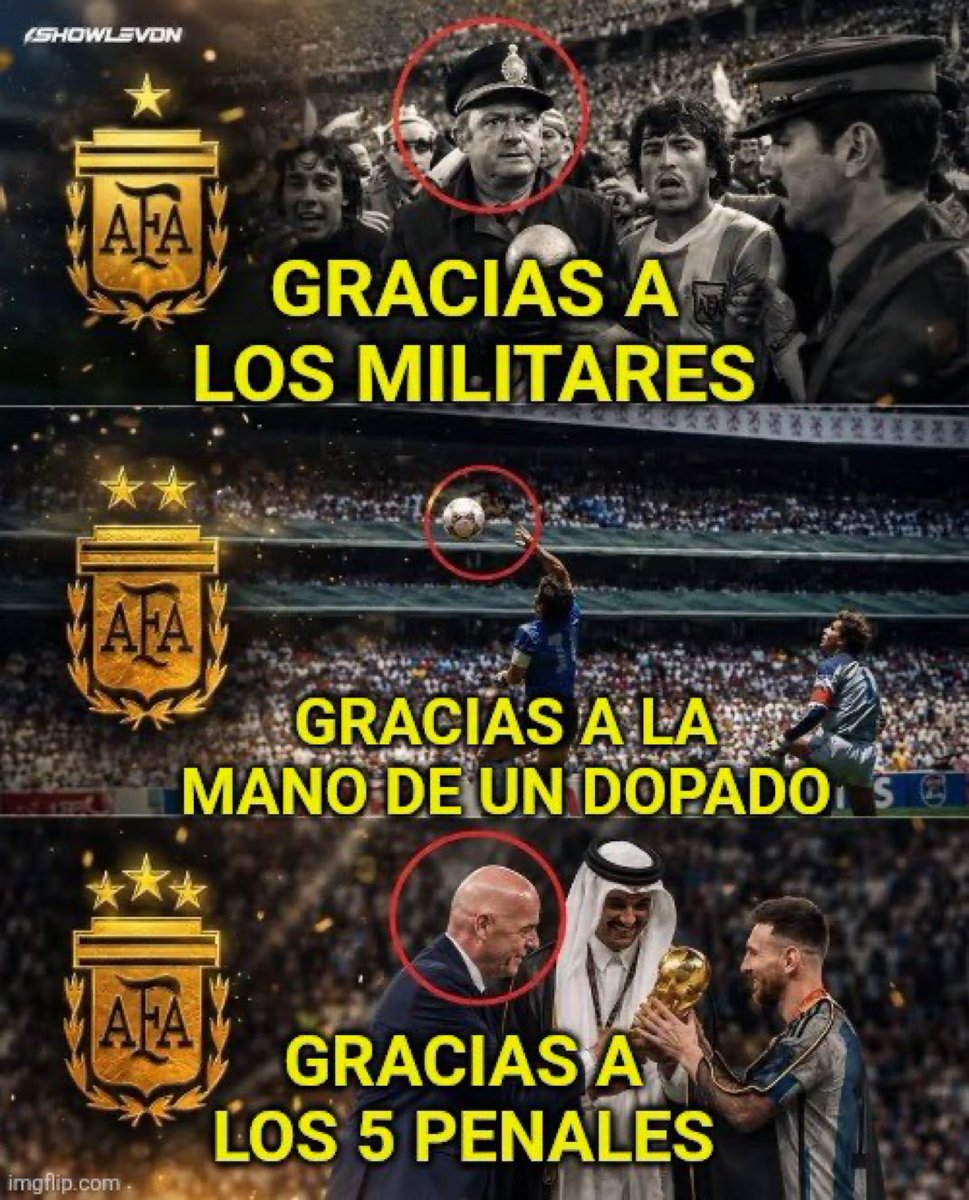FERMOR_23's tweet photo. Todos los triunfos y “gloria” de la selección Argentina está plagada de escándalos, intimidaciones y corrupción.

El simple hecho de que haya una religión que idolatra a un drogadicto y que a un gol con la mano le llamen “La mano de dios” les dice todo acerca de esa gente. https://t.co/G9LYccpPLd