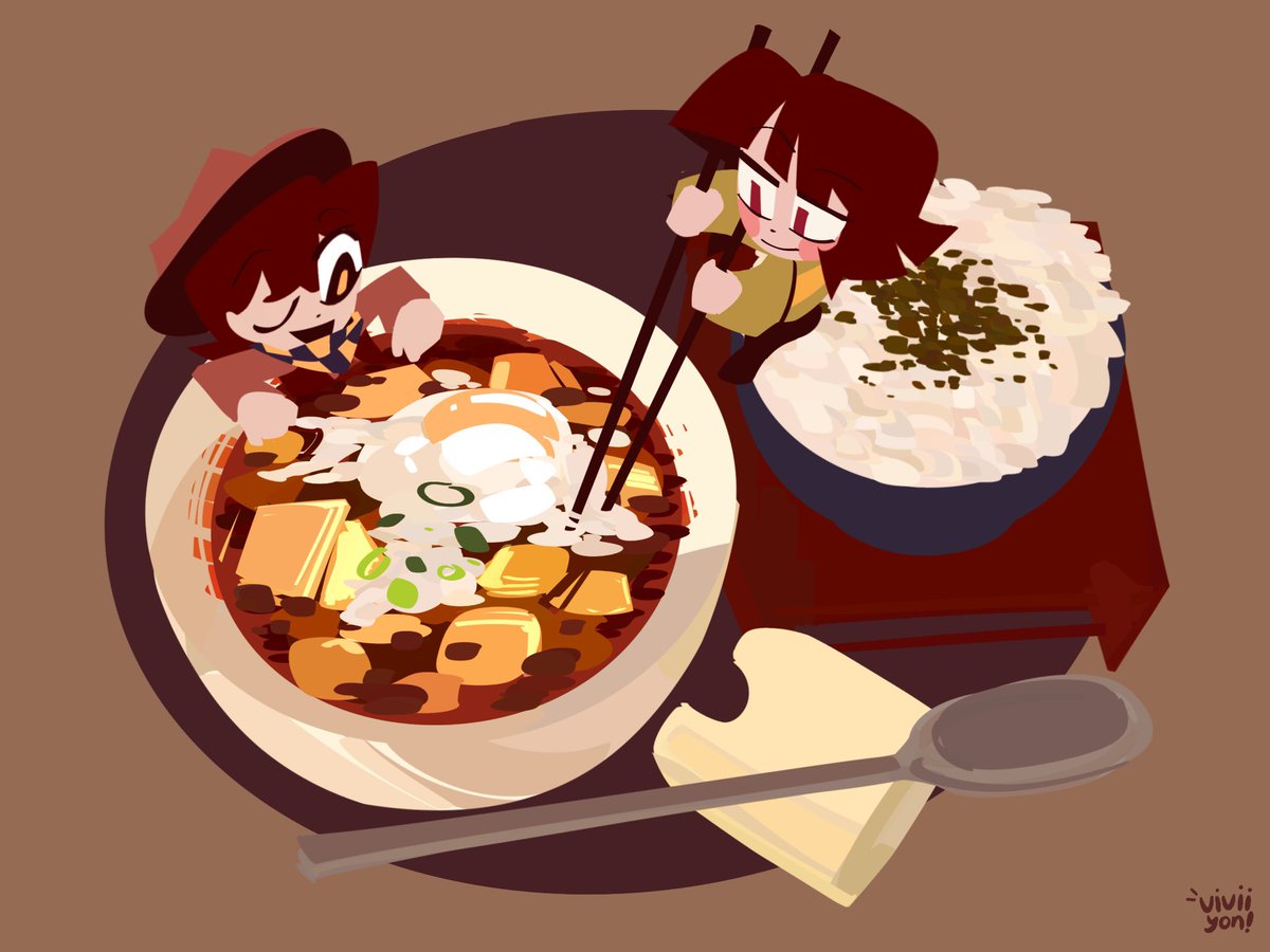 viviiyon's tweet photo. I recently tried a mapo tofu place near my area and it was so good Iwas inspired to make a silly lil artwork of it-
#undertaleyellow #undertaleredandyellow https://t.co/s9sptKdEmv