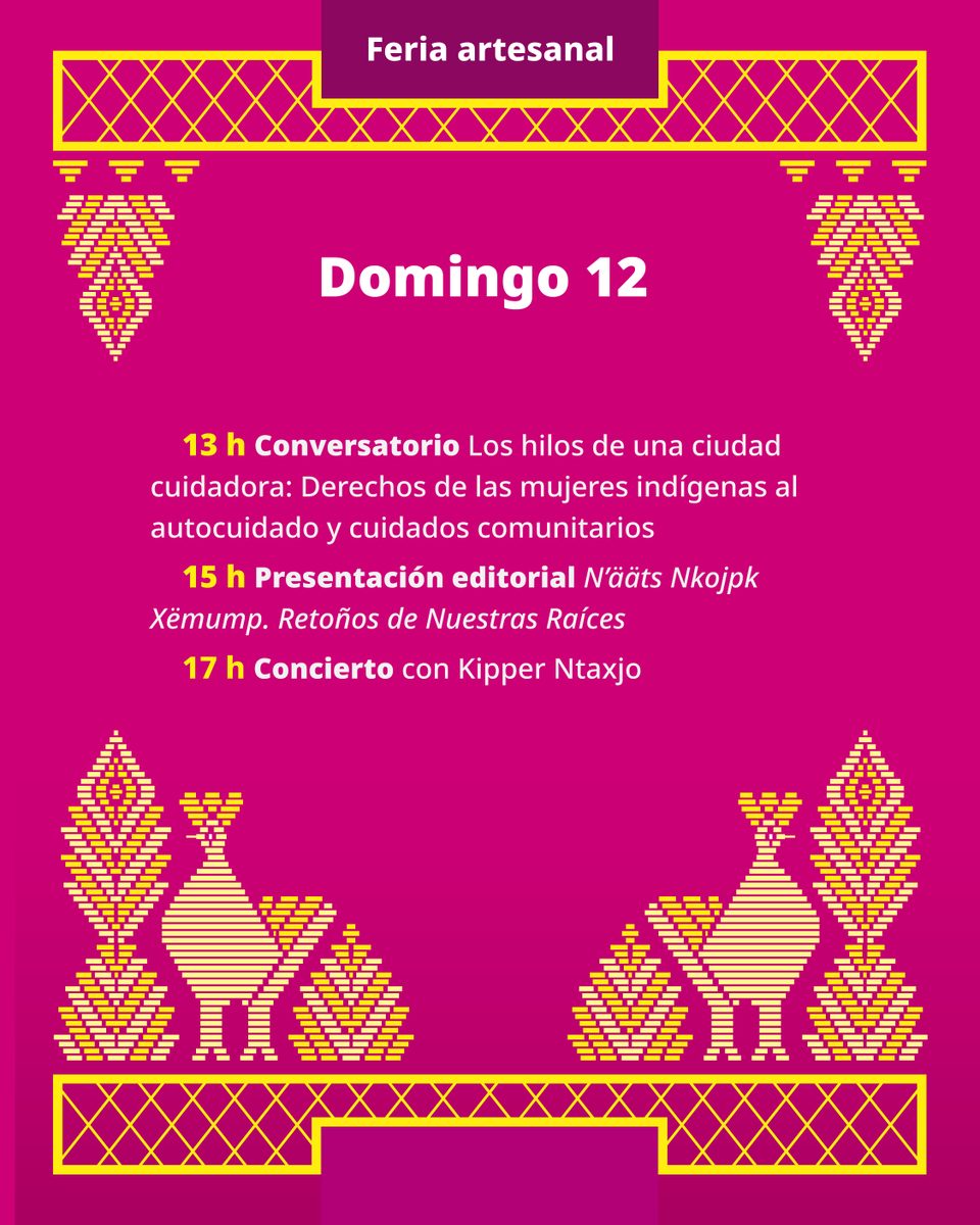 MNCP_DGCP's tweet photo. Asiste a la Feria Artesanal Na'aru' : Hecho por nuestras manos.

Del 10 al 12 de julio, el museo será sede de esta feria que reúne el trabajo de manos creadoras, con música, presentaciones editoriales, talleres y conversatorios. 

🎟️ Entrada libre https://t.co/sGCyZ18oDH