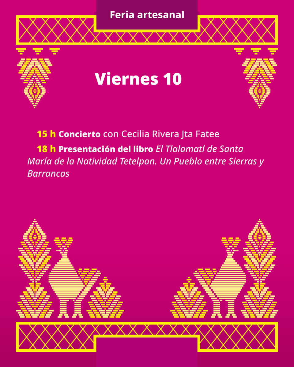 MNCP_DGCP's tweet photo. Asiste a la Feria Artesanal Na'aru' : Hecho por nuestras manos.

Del 10 al 12 de julio, el museo será sede de esta feria que reúne el trabajo de manos creadoras, con música, presentaciones editoriales, talleres y conversatorios. 

🎟️ Entrada libre https://t.co/sGCyZ18oDH