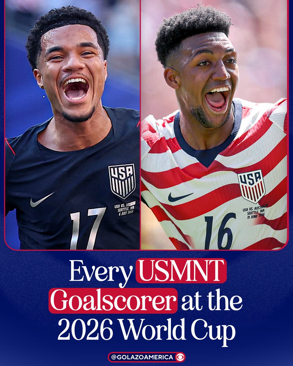 GolazoAmerica's tweet photo. The USMNT scored a program-record 11 goals during its 2026 FIFA World Cup run, shattering the previous record of 7 goals set by the 1930 and 2002 squads ⚽️💪

Nine were scored by U.S. players, while two came via own goals. Here's a look at every goalscorer from the historic campaign 🇺🇸