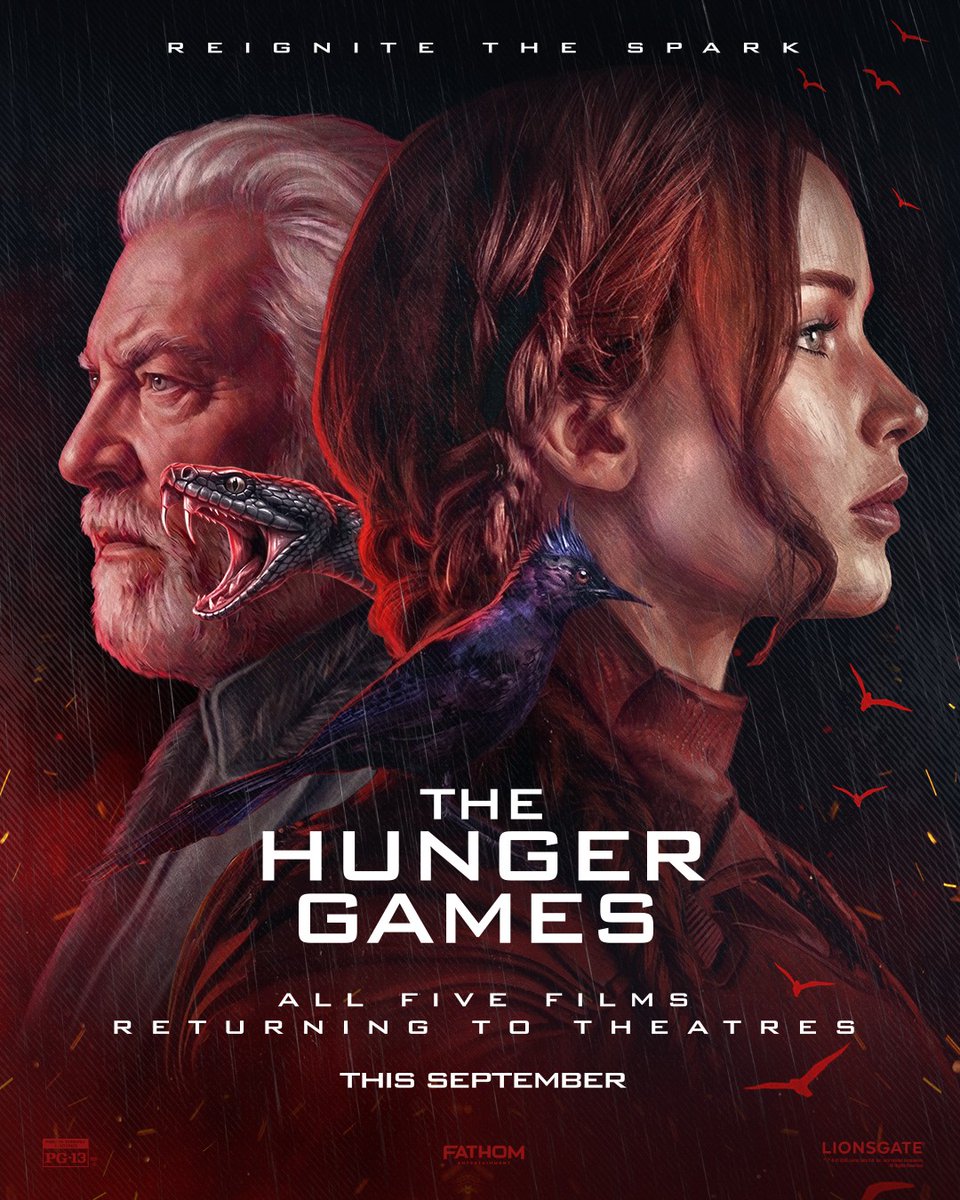 IGN's tweet photo. All five Hunger Games films are returning to theaters September 3 to 7 in celebration of Sunrise on the Reaping premiering on November 20!

Check out this new poster: https://t.co/WPoGU7mDlW