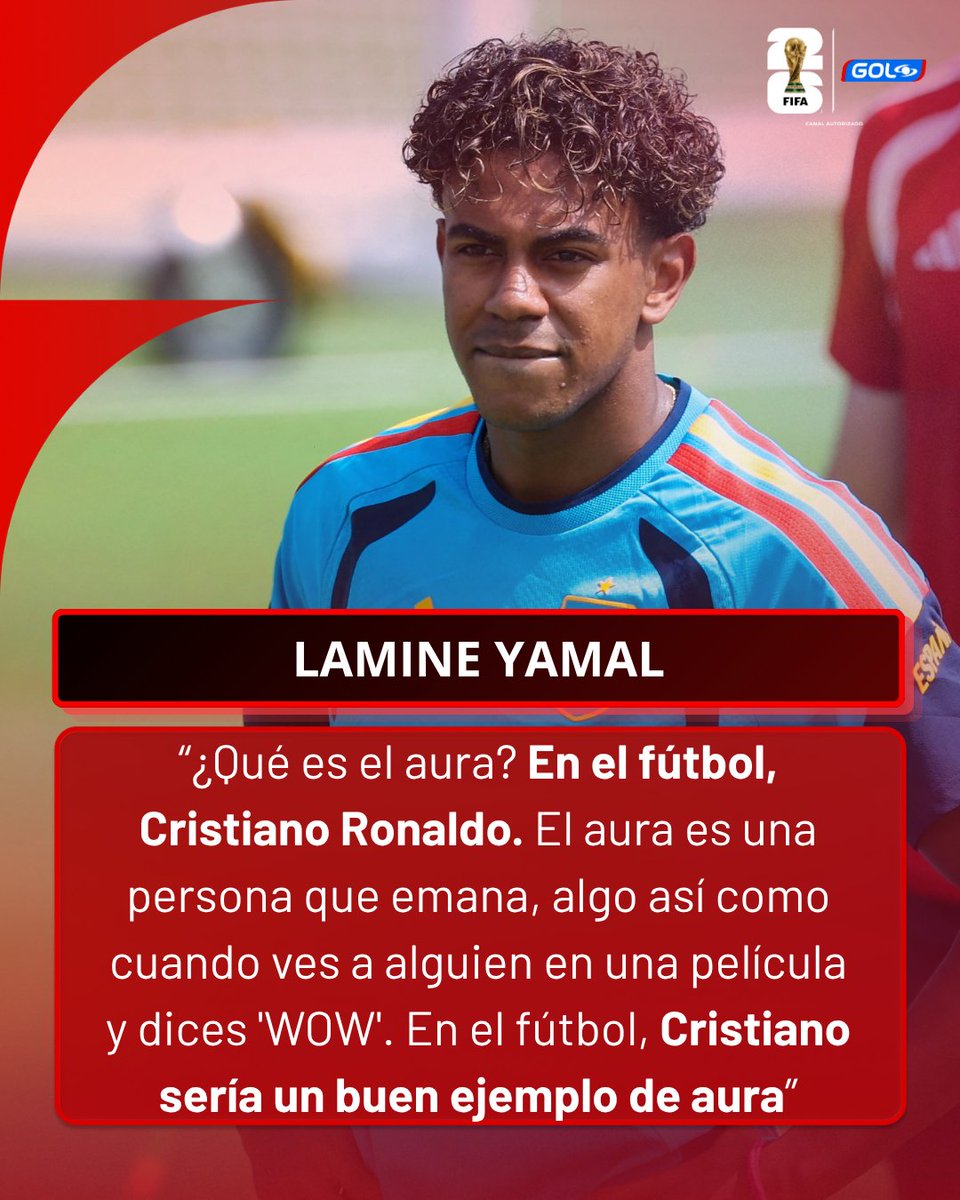 GolCaracol's tweet photo. ✨⚽ ¿Cristiano Ronaldo, el significado de "aura"? 🇵🇹

Para Lamine Yamal, el portugués representa el verdadero significado de tener "aura" dentro del fútbol. 😮🔥

¿Están de acuerdo con la joven figura española? 💬👀

#Futbol2026 #FutboleroGol https://t.co/ezs72CQedq
