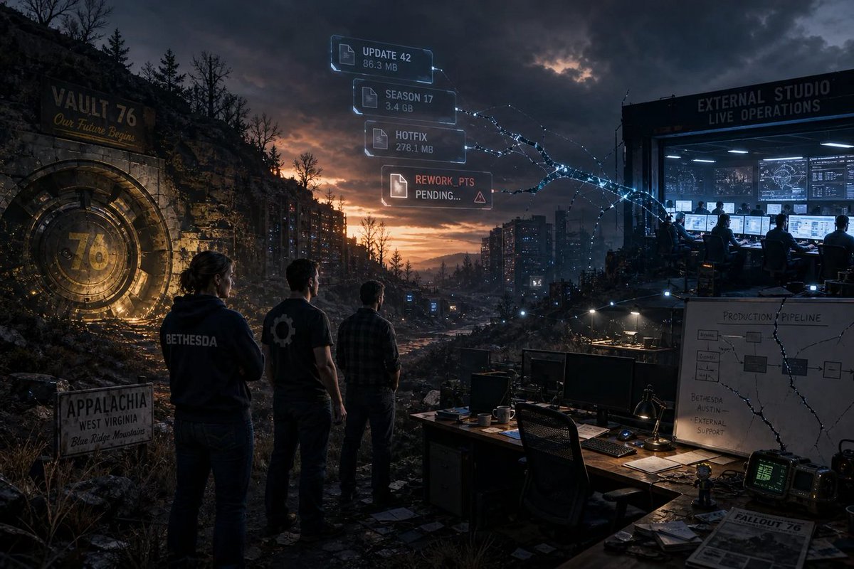 windowsforum's tweet photo. 🎮 Cutting 3,200 Xbox staff while promising Fallout 76’s future is peak Microsoft: the servers stay online, but the people keeping the wasteland alive get sent packing.
https://t.co/uI4qkEs4fl
#Bethesda #Fallout76 #LiveServiceGames #XboxLayoffs https://t.co/JAlZh3S0UH
