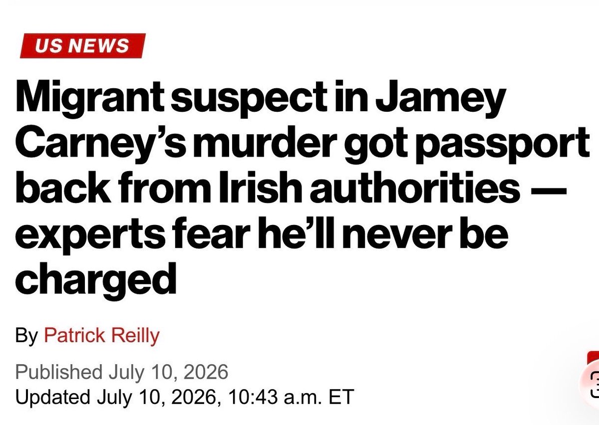 karenievers's tweet photo. 🚨🇮🇪

BREAKING:  The main suspect in the violent murder of Jayme Carney, Ahmad Alsaqer had his passport returned to him by Irish authorities. 

‘Carney, 43, who had moved with her daughter from Westchester County, N.Y., to Ireland in 2021, suffered multiple severe wounds to her head and was believed to have died from the brutal attack from her new boyfriend — but officials later confirmed she died from suffocation.’

‘The man used his own passport for travel. All applicants for international protection must surrender their passports to the International Protection Office at the time of making their application.
It is understood this man's passport had been returned to him as he had been granted subsidiary protection, which is a status given to asylum seekers who do not meet the strict legal definition of a refugee but who would face the risk of serious harm if they were sent back to their own country.’

Sources:  NY Post and Extra IE