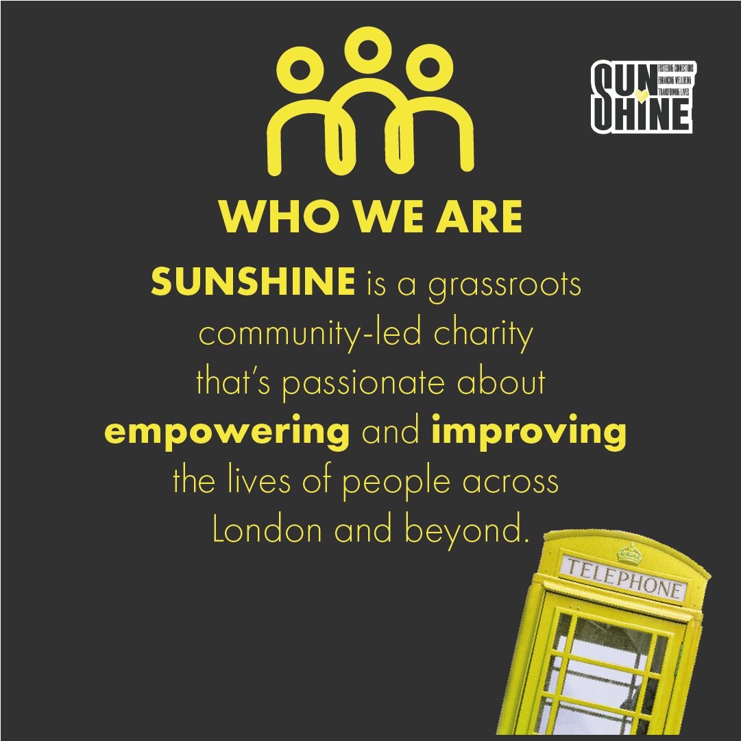 SUNSHINEChty's tweet photo. Hello, world!👋
We are SUNSHINE Charity.
Our mission?
Reduce loneliness and spread positivity across London and beyond.☀️
In a busy world, we're here to make sure no one gets left in the dark. 
Follow along for updates, bright stories, and ways to help!
https://t.co/pzGijL8Bff https://t.co/z9gakcEQld