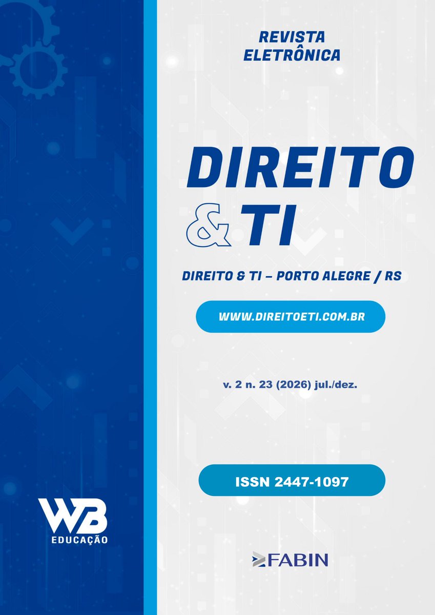 direito_ti's tweet photo. Nova edição da Revista, v. 2 n. 23 (2026): jul./dez., publicada nesta data!

Confere lá: https://t.co/lmP113DWQL

Editora-Chefe: @ValquiriaWendt 
Editor-Revisor: @emersonwendt https://t.co/hZrBu9qgpL