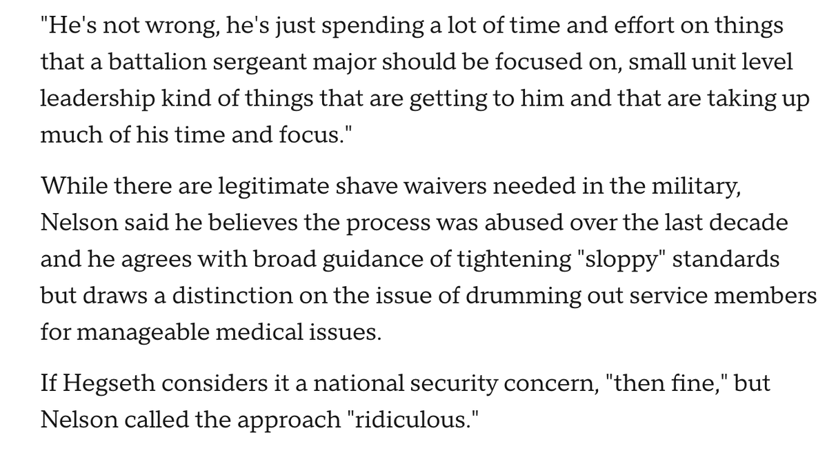 JimLaPorta's tweet photo. I spoke to former Army Special Forces officer @mikenelson586 about Sec. Def. @PeteHegseth frustrations with grooming standards. Here's what he had to say about grooming issues. Story from me and @JenniferJJacobs with @ellee_watson contributing at @CBSNews https://t.co/kCoWLo7OcT https://t.co/9UBDiFqC8y