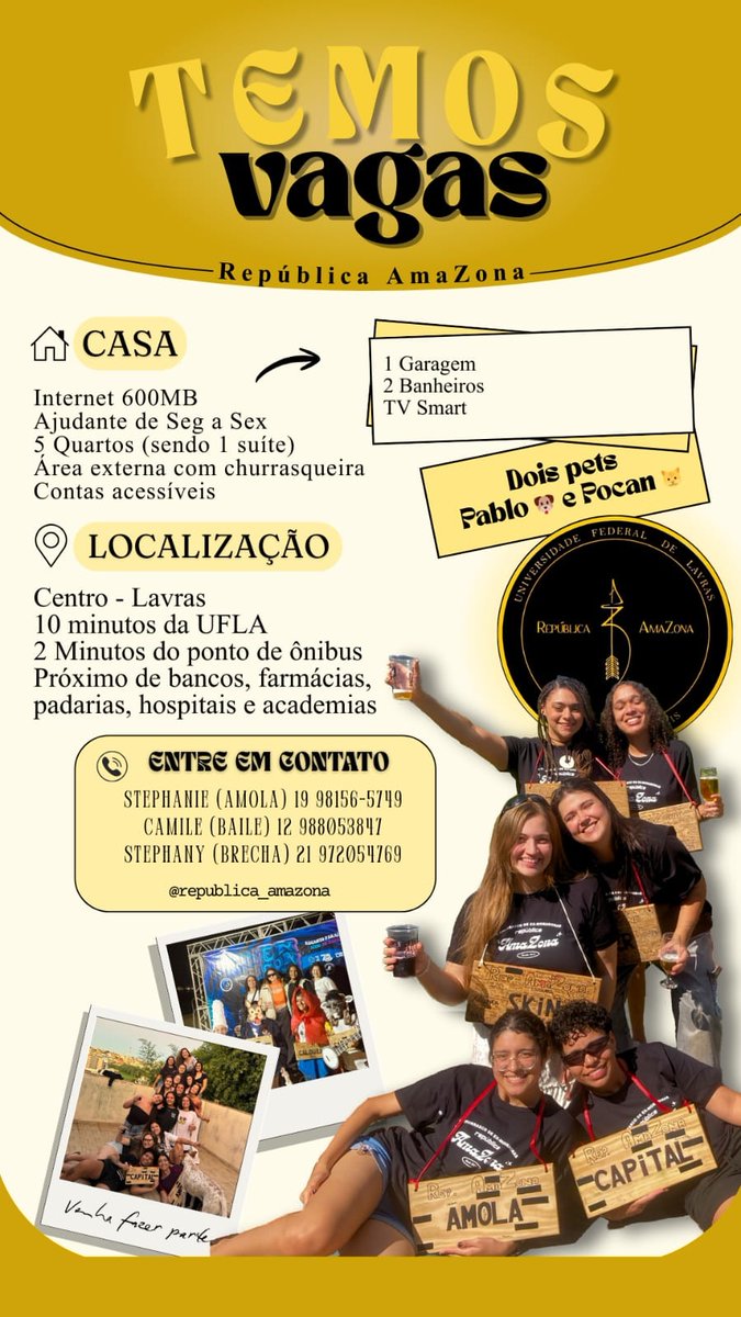 AmaZona_Rep's tweet photo. @yeoncec Parabéns pela aprovação na UFLA!! Seja bem-vinda a uma das melhores fases da sua vida, nós da República AmaZona oferecemos vagas, venha nos conhecer e fazer parte dessa família!! 🏹💛 https://t.co/lQDIqSvLvK