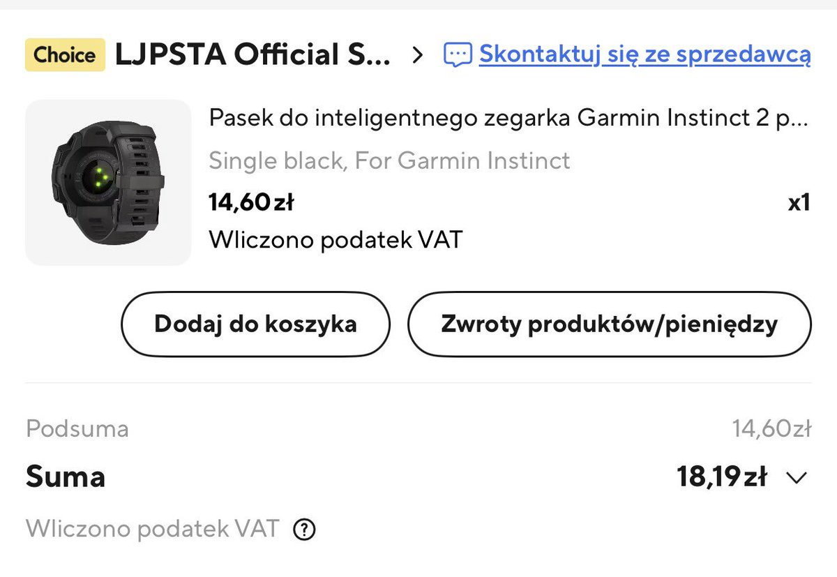 Galluswen's tweet photo. Co się zmieniło w zakupach na AliExpress?
Pasek który kupiłem przed zmianami z cłem, kosztował 14,60 z wysyłką, natomiast ten sam produkt teraz  kosztuje ponad 30zł plus koszt wysyłki. 
No jak ktoś twierdził że nic się nie zmieni to po prostu sam siebie oszukiwał 🙃 https://t.co/5ye8uAwiVr