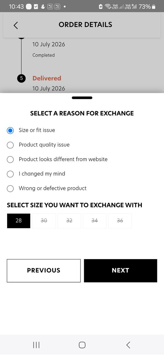 Somik443's tweet photo. @snitchindia I want to exchange my product that I bought with a different size but there is no size available.

Size I want to exchange is 34
Order Id: 7575451

Please look into this https://t.co/sN8tyLkkpn