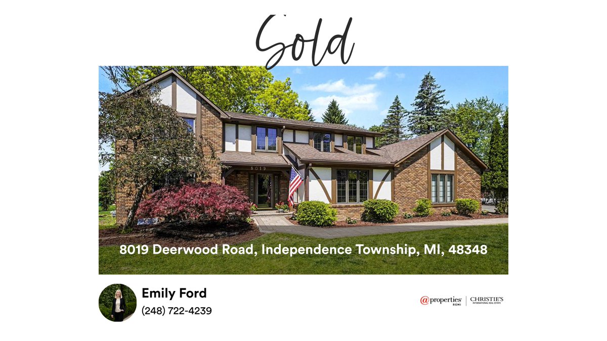 emford79's tweet photo. 🛌 4 🛀 3 🚘 2
📍 8019 Deerwood Road, Independence Township, MI, 48348

My latest sale on RateMyAgent.
MLS License 6501294606
https://t.co/EIUF669dNf

...
#emilysells #soldbyemilyford #ratemyagent #atpropertiesrealestate https://t.co/100smbHh3h