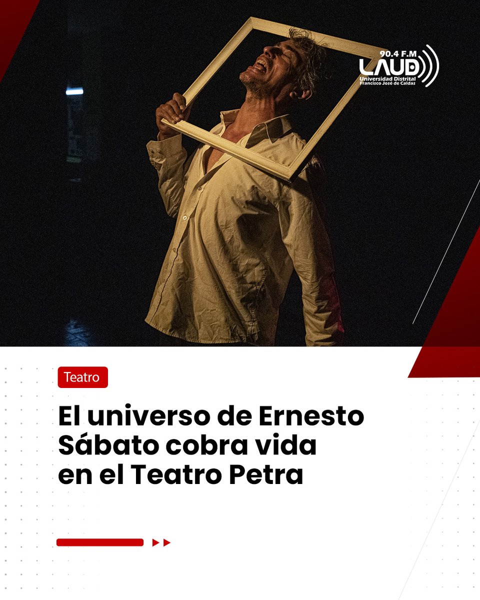 LaudEstereo's tweet photo. 🎭📖 El universo de Ernesto Sábato llega al  @TeatroPetra
La compañía argentina La Cuarta Pared presenta ‘El Túnel’, una adaptación que explora la obsesión, la soledad y la complejidad de la mente humana a través de la historia de Juan Pablo Castel.
https://t.co/fCmJ3FRC5u https://t.co/foyw8AsPbn