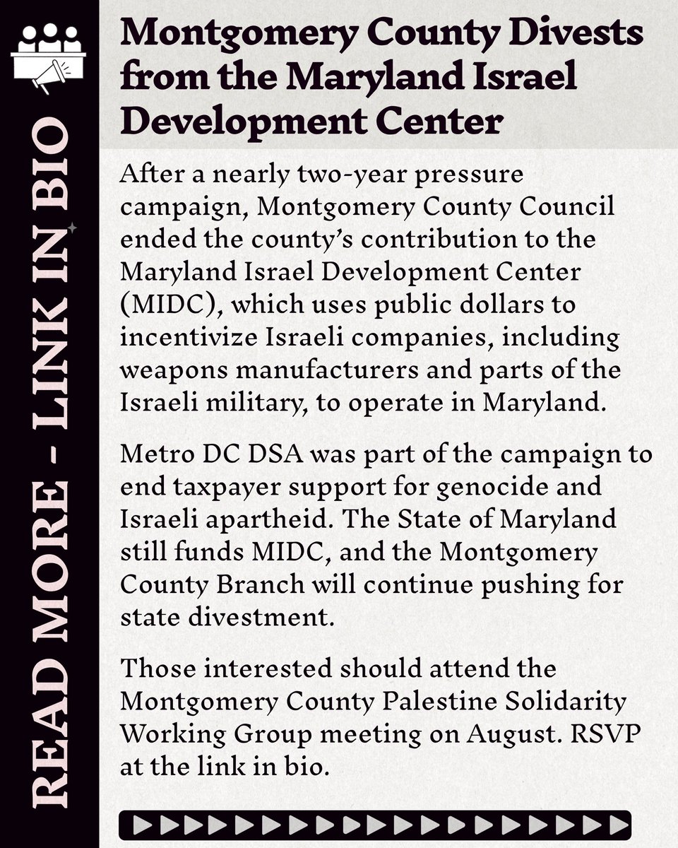 mdc_dsa's tweet photo. Check out the newest Weekly Update for the chapter's statement on the Patriot Front, updates on the divestment fight in Montgomery County, mutual aid distributions, and more: https://t.co/AOCbJ5z8tP https://t.co/OrJrKRzToB