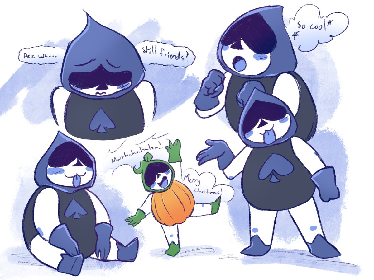 _Halmal_'s tweet photo. I keep forgetting to post these lol. Lookit! It's Lancer! He's the bad guy, but he's a good boy ♠️ #deltaruneㅤㅤㅤ https://t.co/fkyNmk4D71