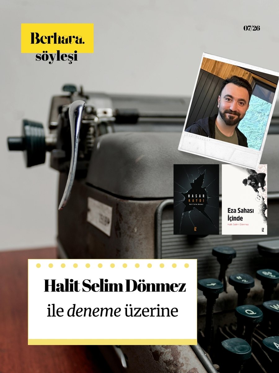 berhavadergisi's tweet photo. |SÖYLEŞİ| Halit Selim Dönmez ile "Deneme" Üzerine
@hsd_01_ 

🔗Söyleşiyi okumak için: https://t.co/IhUEejvx8p https://t.co/nZ1wQmlfmG