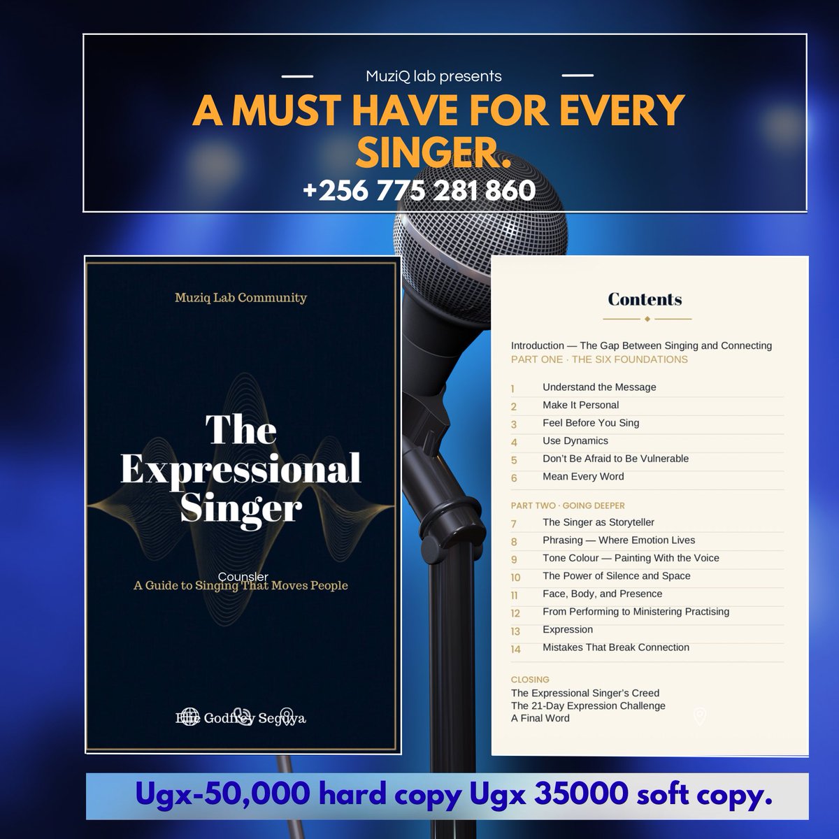 MuziQLab5's tweet photo. If you enjoyed before you grab the mic, this is a must have for you. 
After the good voice and training to sing that riff, and never going off key, what next? 

Ugx 50,000 hard copy 
Ugx 35,000 soft copy 

+256775281860 https://t.co/JIUJfUcdZd