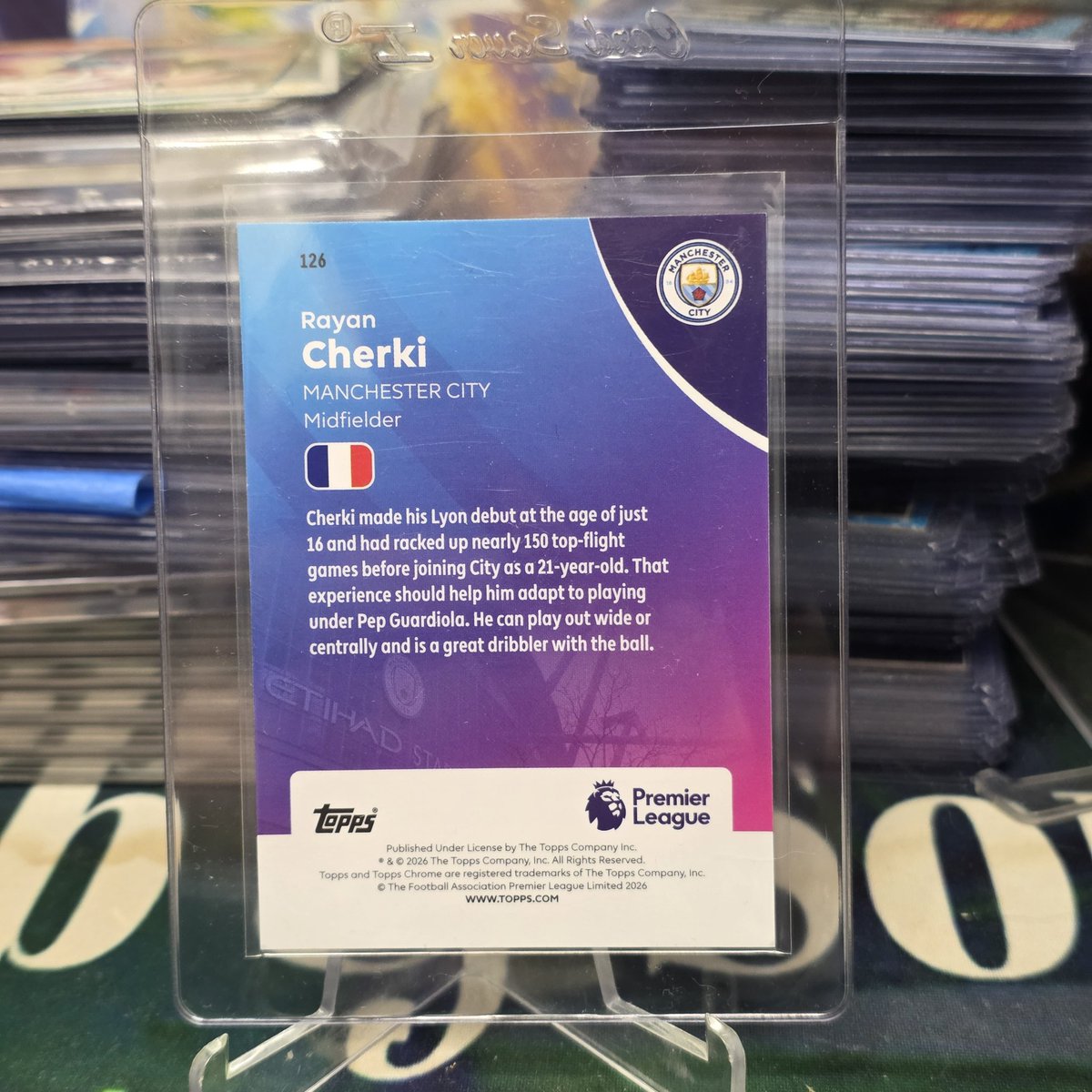 JayBobSons's tweet photo. @jcutlersburner Rayan Cherki Sapphire $5 each, Have 2, 1-2 cards add $1 PWE, 3 cards or more add $5 BMWT https://t.co/zCn1IdzmoW