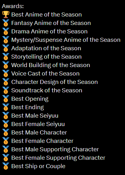 Okeanix1's tweet photo. 🔥 Re:Zero broke Anime Corner’s record by winning 19 awards in a single season!

Note: This is only Cour 1 of the Season 4.

🏆 Awards: https://t.co/ZM9lhVXXLS