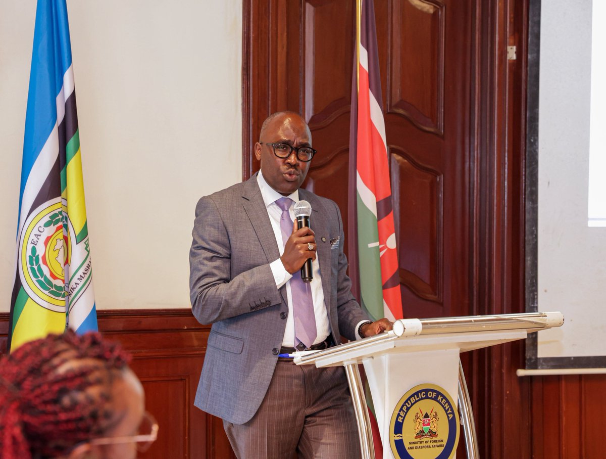 ForeignOfficeKE's tweet photo. The State Department for Foreign Affairs has launched a results-driven reform agenda. PS Dr. Korir Sing’Oei said it will boost economic diplomacy, digital transformation and accountability. Read more:https://t.co/3nSZlrpLJw https://t.co/HIqOG0IBqk