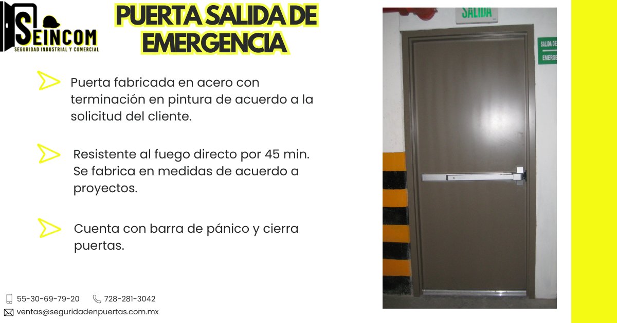 SEINCOM_Mex's tweet photo. 🔥PUERTA SALIDA DE EMERGENCIA CAFE💥Cada puerta que fabricamos protege historias, familias y empresas.
En una emergencia, cada segundo cuenta.
Confía en puertas diseñadas para responder con rapidez, resistencia y confiabilidad.
✔ Fabricación profesional.
✔ Calidad garantizada. https://t.co/PoIxttkpTF
